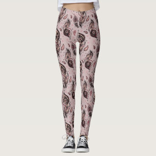 Påfågelfjädermönster Leggings