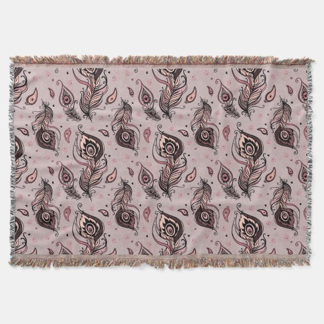 Påfågelfjädermönster Mysfilt (Framsidan)