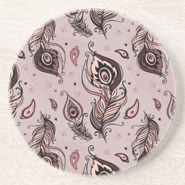 Påfågelfjädermönster Underlägg (Framsidan)