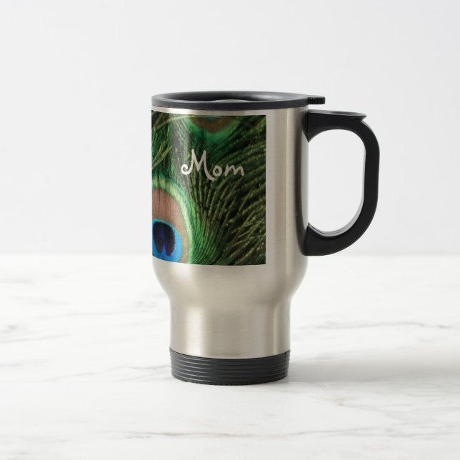 Påfågelfjädermugg för mamma resemugg (Höger)