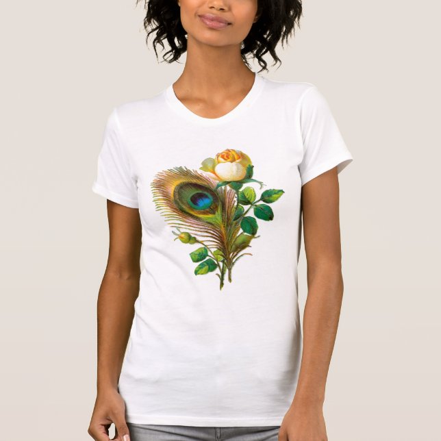 Påfågelfjädern och steg t-shirt (Framsida)