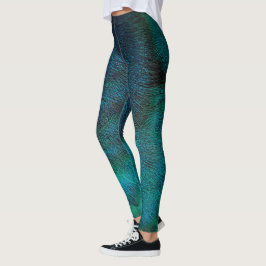 Påfågelfjäderturkos & blått leggings