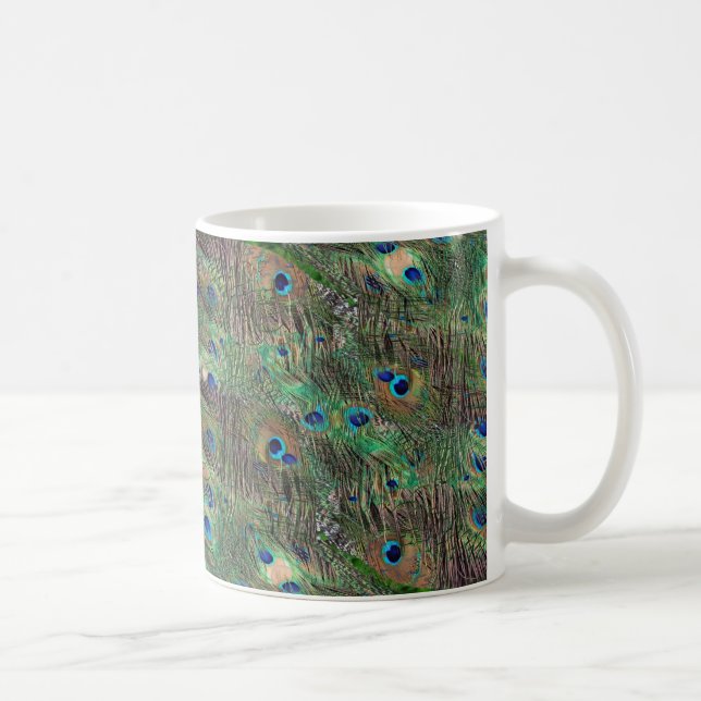 Påfågelfjädrar Kaffemugg (Höger)