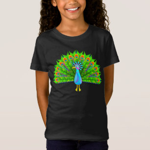 Påfågelflickor bötfäller Jersey den svart T-tr T Shirt