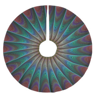 Påfågelfractal Julgransmatta Borstad Polyester