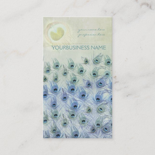 Påfågelhavsfantasi Visitkort (Framsida)