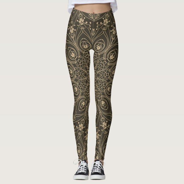 Påfågelinspirationer Leggings (Framsida)