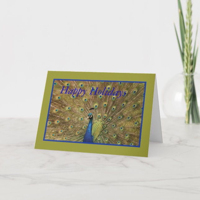 Påfågeljulkort Helgkort (Framsida)