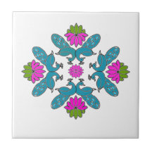 Påfågellotusblomma Rangoli