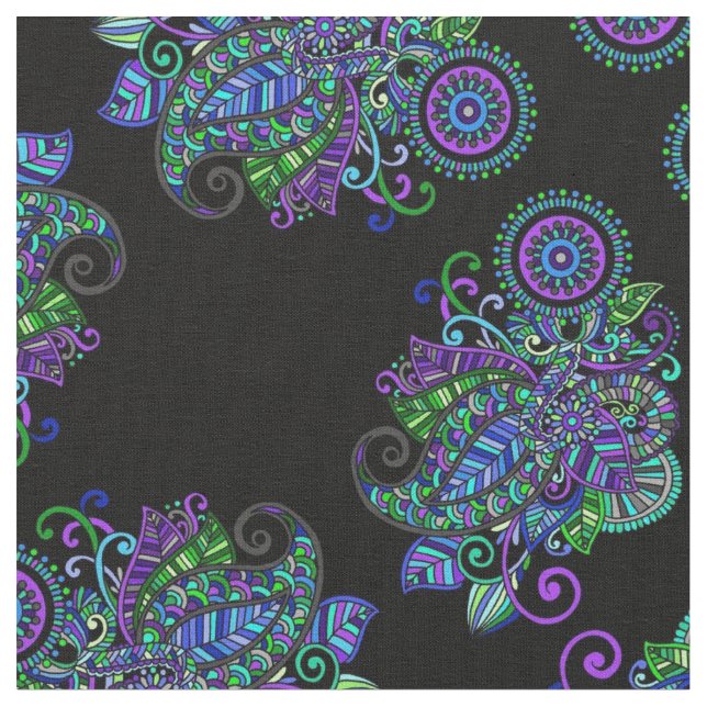 PåfågelMandala Tyg (Närbild)