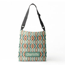 Påfågelmönster Teal Personlig Crossbody Väska