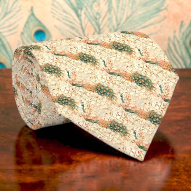 Påfågelmönstrad specialbeställd slips (Skapare uppladdad)