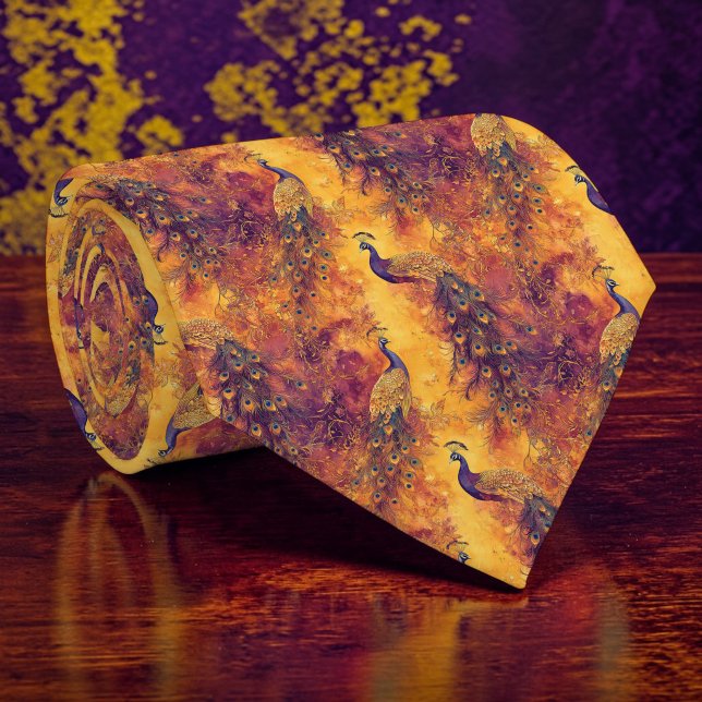 Påfågelmönstrad specialbeställd slips (Skapare uppladdad)