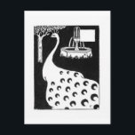 Påfågelmotiv, från "Le Morte d'Arthur" (lithoen) Vykort<br><div class="desc">Avbilda: Motiv för 135045 påfågel,  från "Le Morte d'Arthur" (lithoen). Beardsley Aubrey (1872-98). Privat samling,  den Stapleton samlingen.  Konst konst.</div>