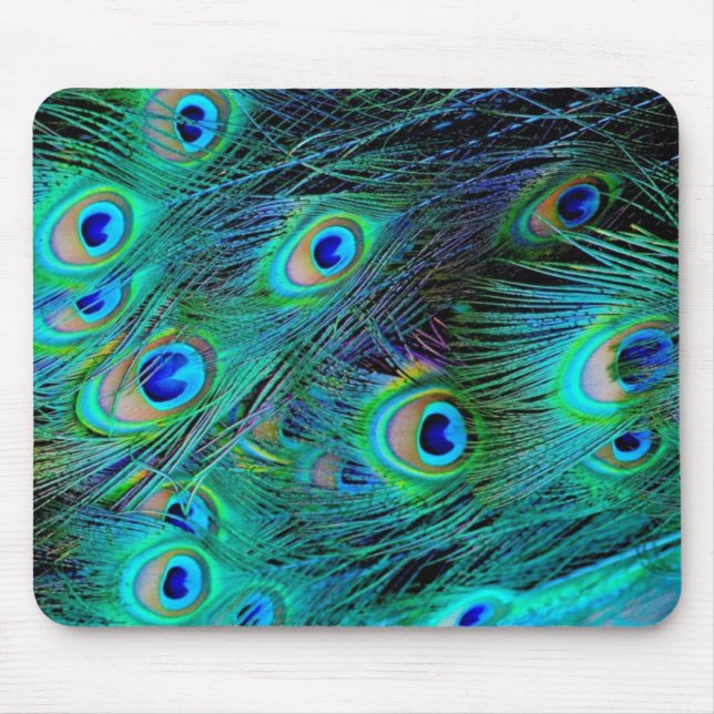 Påfågeln befjädrar Mousepad Musmatta (Framsidan)
