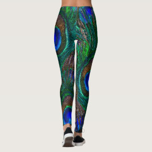 Påfågeln befjädrar på dekoren leggings