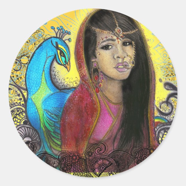 Påfågeln, klistermärke (Framsida)