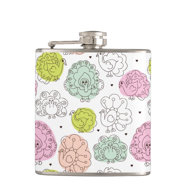 påfågeln lurar tapetvintage fickplunta (Framsidan)