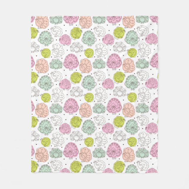 påfågeln lurar tapetvintage fleecefilt (Framsidan)