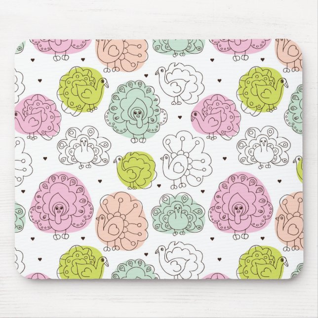 påfågeln lurar tapetvintage musmatta (Framsidan)