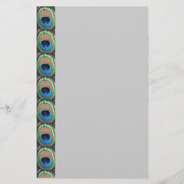 Påfågelögabrevpapper Brevpapper (Framsida)