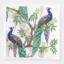 Påfågels Bröllop Pappersservett