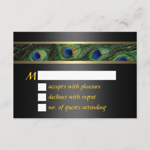 Påfågelsbröllop RSVP OSA Kort