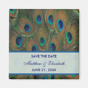 Påfågelsbröllop Spara datumet Magnet