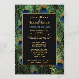 Påfågelsfjäder Bröllopsinbjudan Inbjudningar