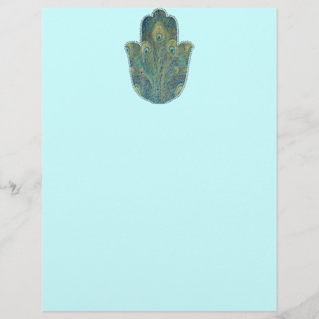 Påfågelsfjäder Hamsa (Framsida)