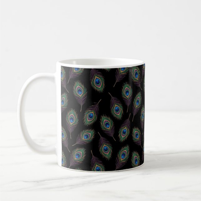påfågelsfjäder kaffemugg (Vänster)