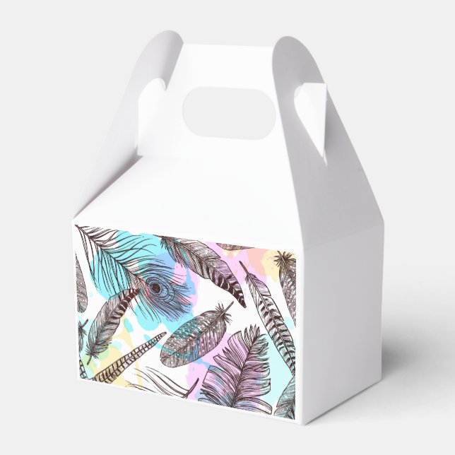 Påfågelsfjäder Presentaskar (Baksidan Sidan)