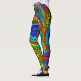 Påfågelsfjädrar Glas Konst 1 Leggings