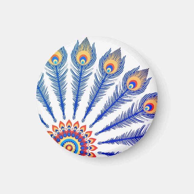 Påfågelsfjädrar  magnet (Framsidan)