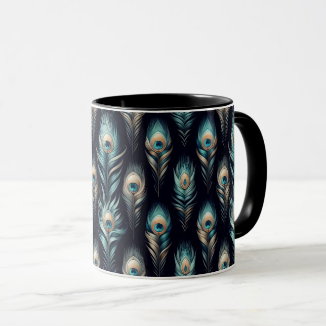 Påfågelsfjädrar Mugg (Framsida höger)