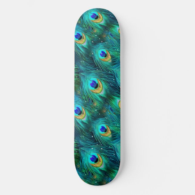 Påfågelsherrlighet Mini Skateboard Bräda 18,5 Cm (Framsida)
