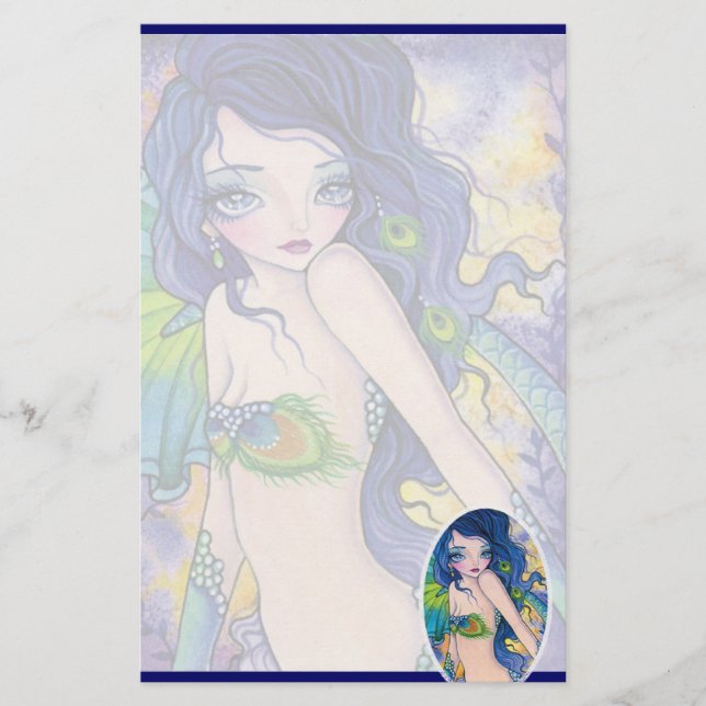 Påfågeltjusning - brevpapper (Framsida)