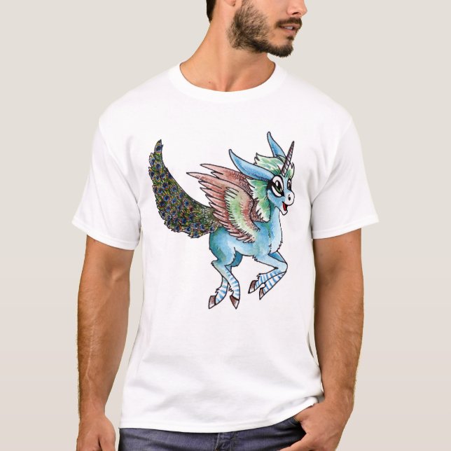 PåfågelUnicorn Tee Shirt (Framsida)