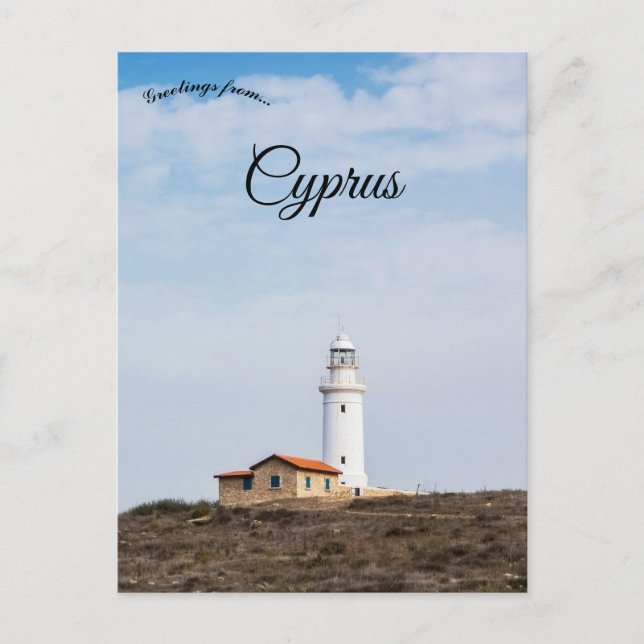 Pafos fyr i Pafos Cypern Vykort (Framsida)