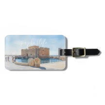 Pafos slott & staty akvarell stil