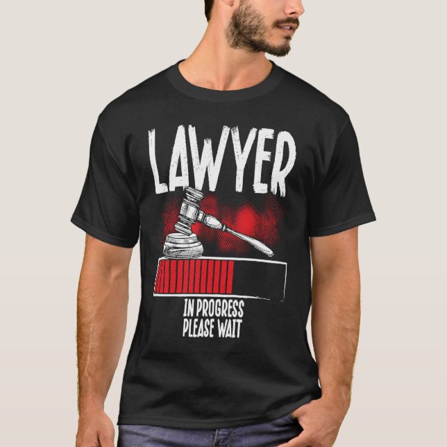 Pågående advokat Väntar på advokat T Shirt (Framsida)
