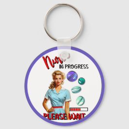 Pågående akut nostalgiskt Pinup Nyckelring