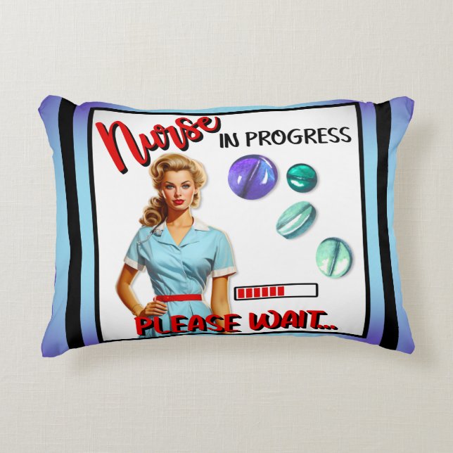 Pågående akut nostalgiskt Pinup Prydnadskudde (Framsidan)