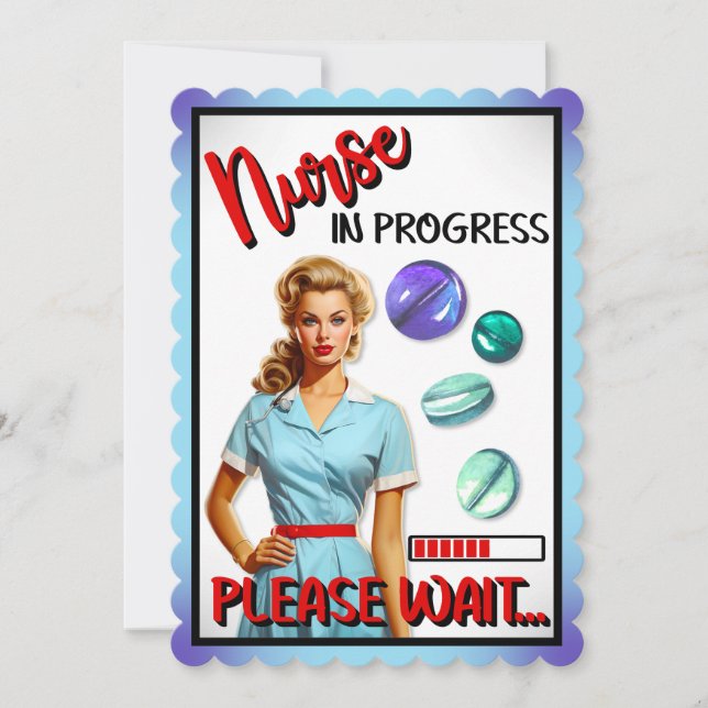 Pågående akut nostalgiskt Pinup Tack Kort (Framsida)