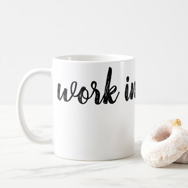 pågående arbete kaffemugg (Med munk)