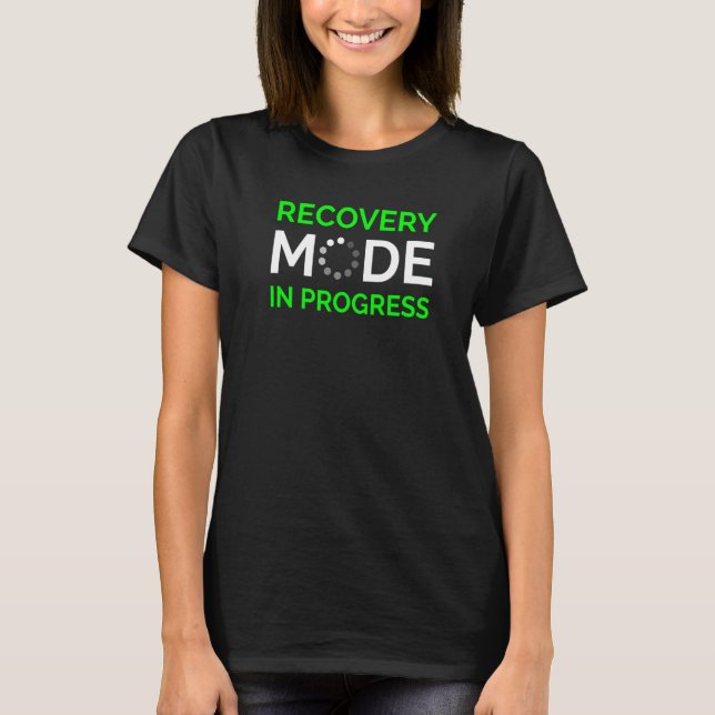 Pågående återställningsläge vit och Grönt T Shirt (Framsida)