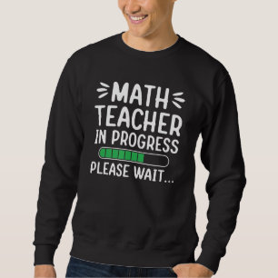 Pågående matematiklärare. Vänta på framtida matema Lång Ärmad Tröja