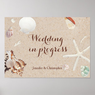 Pågående Seashells & Starfish Beach Wedand Poster