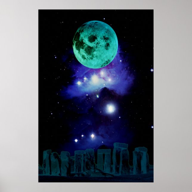 Pagan Blue Måne Poster (Framsidan)