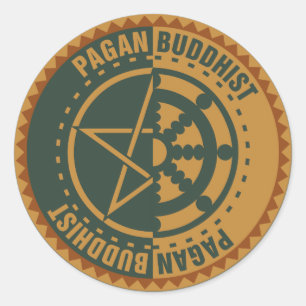Pagan buddist runt klistermärke